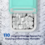 LOEFME 1.4L Ice Maker 12kg/24h Portable Ice Maker 6 Mins 9pcs Ice Cubes Self-Cleaning with Scoop for Home Cafes Camping