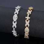 Cross Cuban Bracelet Iced Out 8MM Stainless Steel