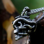 2022 Men's 2022 New Special Design Skull Craving Snake Men's Necklace Pendant Punk Gothic Stainless Steel Jewelry