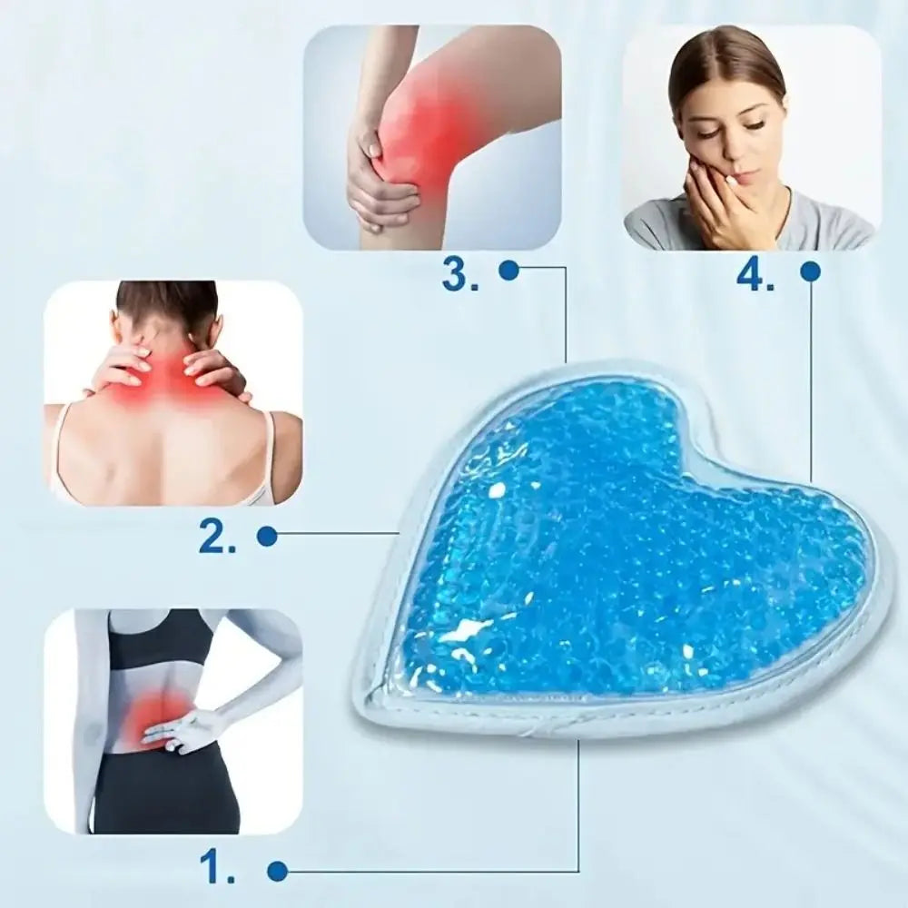 Portable PVC Heart Shaped Ice Pack Gel Heart Shaped Hot Cold Pack Reusable Gel Pad Household Necessities