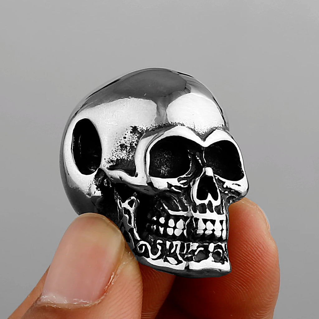 Neo-Gothic Skull Pendant Necklace — Stainless Steel