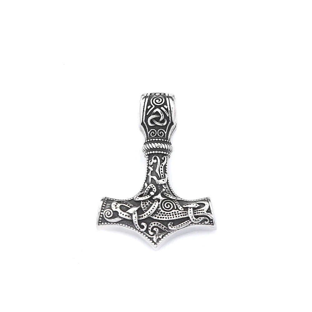 Thor Mjolnir Steel Pendant Vintage Vikings Hammer