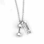 Weight Plate Dumbbell Pendant — Stainless Steel