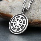 Slavic Kolovrat Pendant Necklace — Stainless Steel