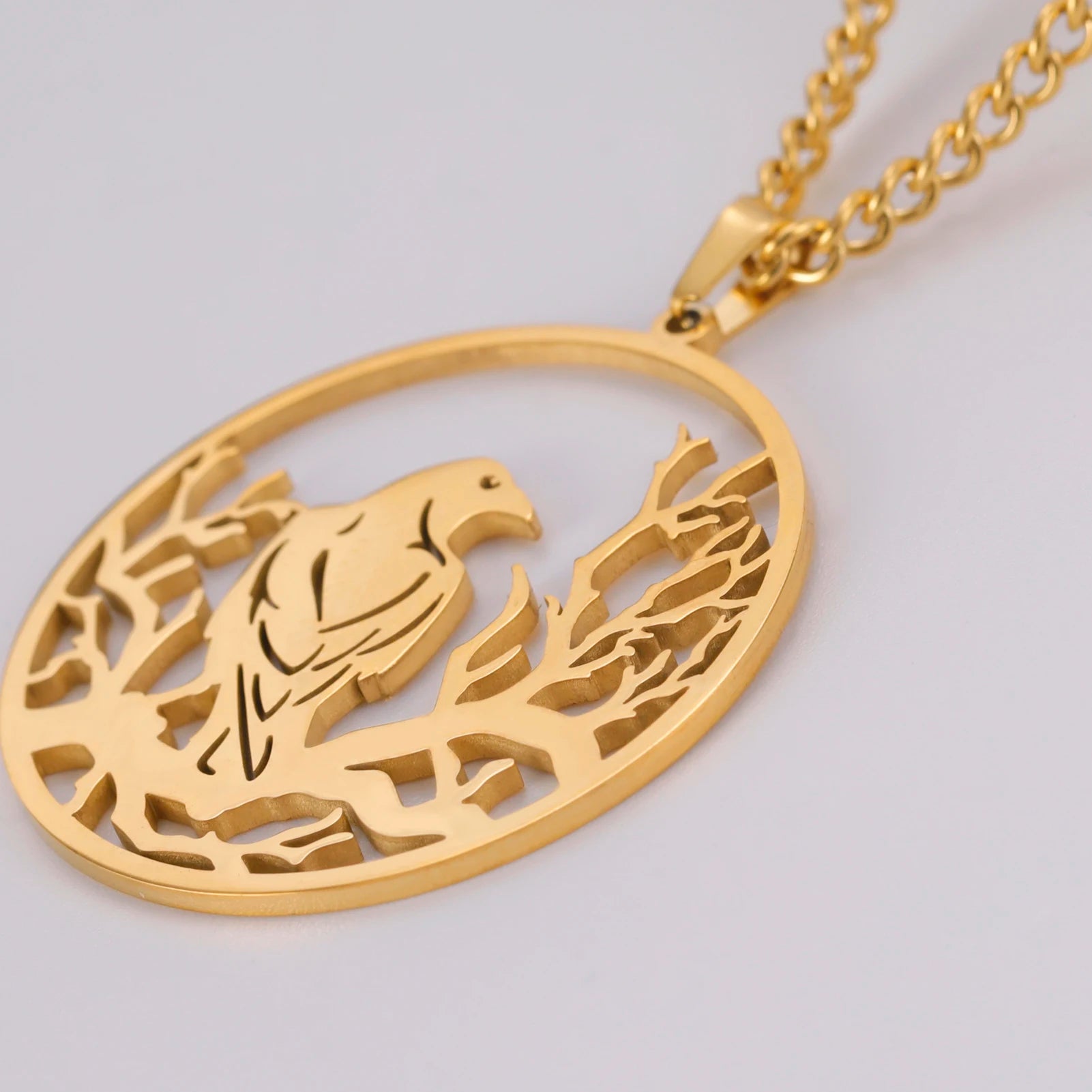 LIKGREAT Crow Raven Pendant Necklaces Norse Mythology Stainless Steel Gothic Necklace for Men Vintage Jewelry