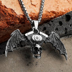 Skull Gothic Wings Pendant Necklace Stainless Steel