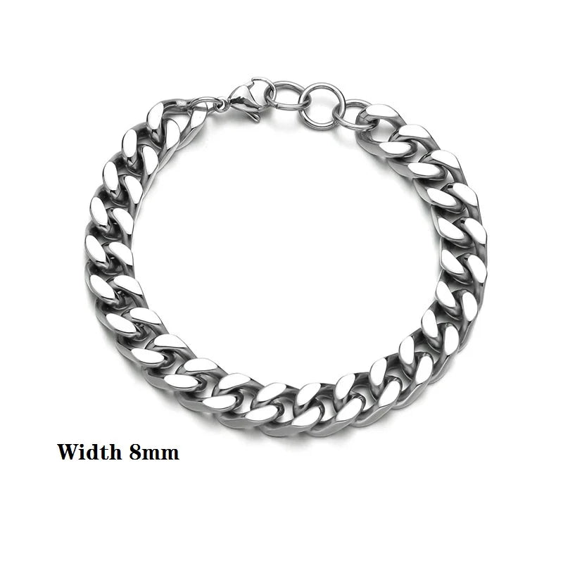 2022 New Trendy 316L Stainless Steel Base Chain Bracelet for Men Women Link Cuban Byzantine Coffee Beans Pig Nose Jewelry Gift