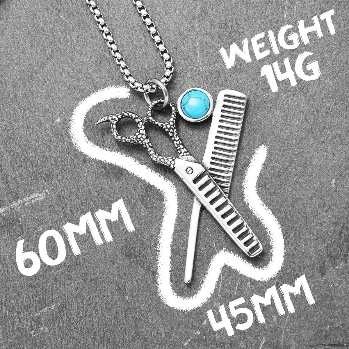 Iced Out Scissors Pendant Necklace Stainless Steel