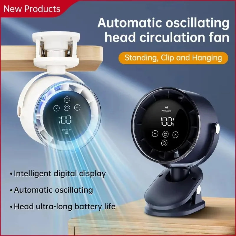 Portable USB Rechargeable Table Fan Summer Clip Celling Fans 4000mAh 100 Speeds Office Outdoor Bedroom Electric Desktop