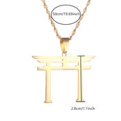 Shinto Symbol Pendant Necklace — Stainless Steel