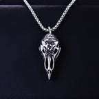 Nordic Crow Skull Pendant Necklace, Retro Animal Jewelry for Men, Lucky Amulet Gift, Viking Style