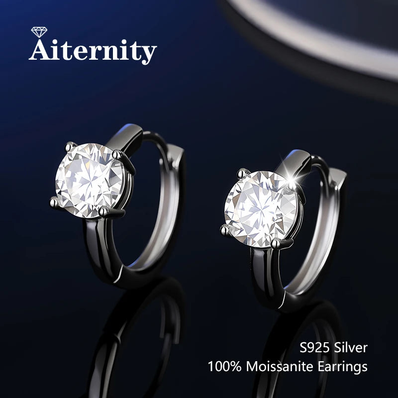 HOT Moissanite S925 Sterling Silver Stud Earrings For Women And Men With 2 Certificates Pass Diamond Test Pen Fine Jewelry