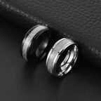 Rime Textured Inlay Beveled Edge Ring — Stainless Steel