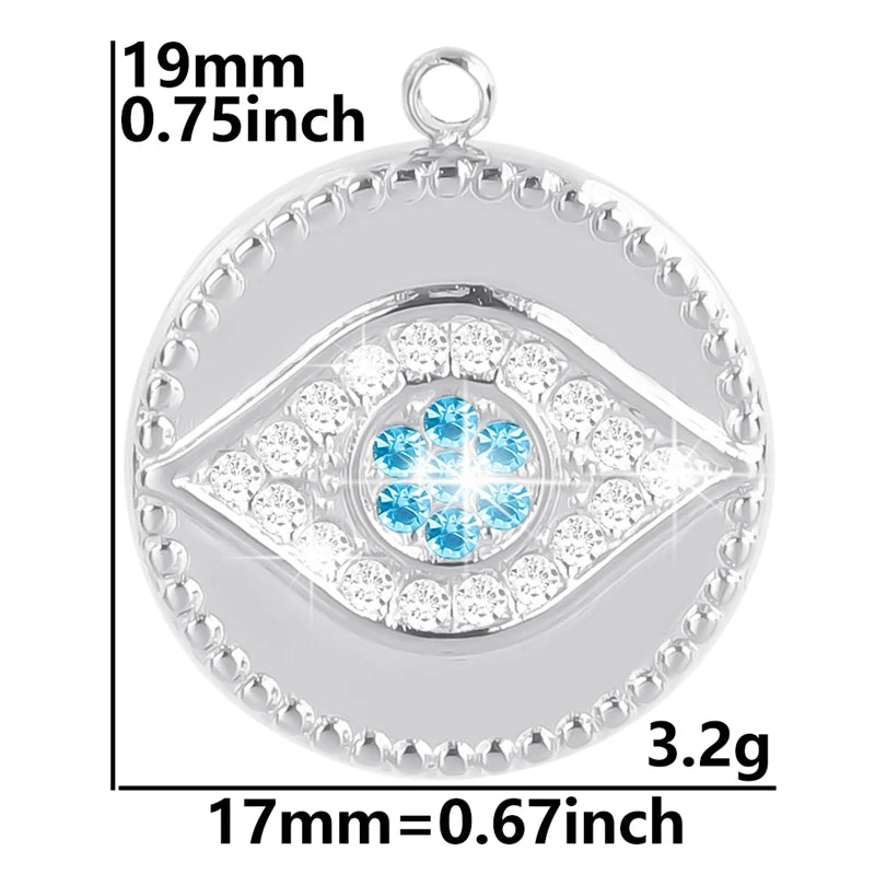 7Pcs No Fade Stainless Steel Wicca Moon Sun Egyptian Ankh Life Cross Pendant DIY Fatima Hand Turkish Evil Eye кулон Jewelry