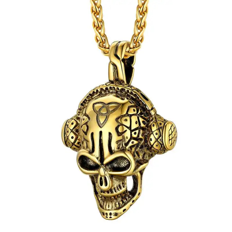 Skull Pendant Necklace — Stainless Steel Gothic