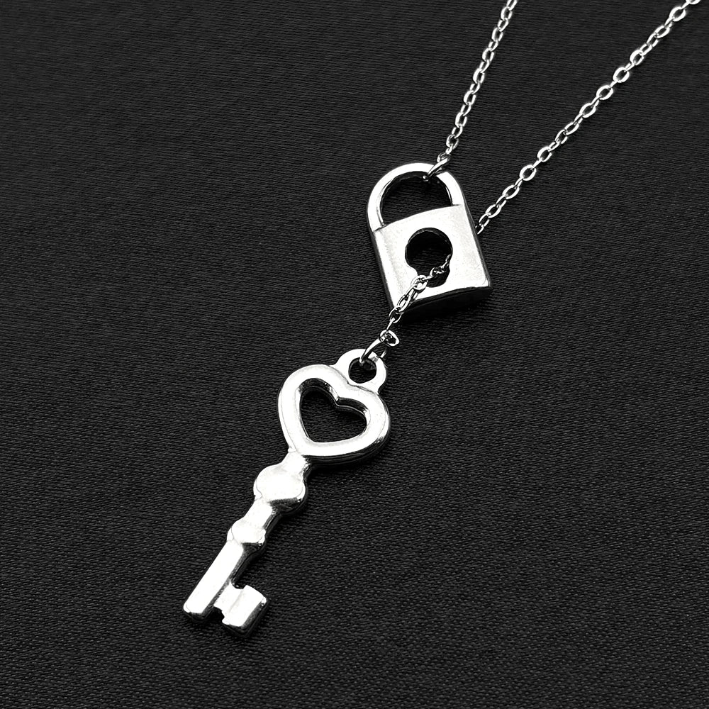 Heart Lock Pendant Necklace — Silver