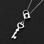 Heart Lock Pendant Necklace — Silver