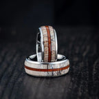 Red Personalized Couple Tungsten Carbide Ring with Spider Pattern Dome Edge,Comfortable Fit, Fashionable Daily Item,Wedding Ring