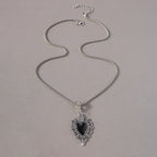 Gothic Skull Love Heart Necklace for Women Men Religious Crucifix Necklaces Punk Jewelry Gifts