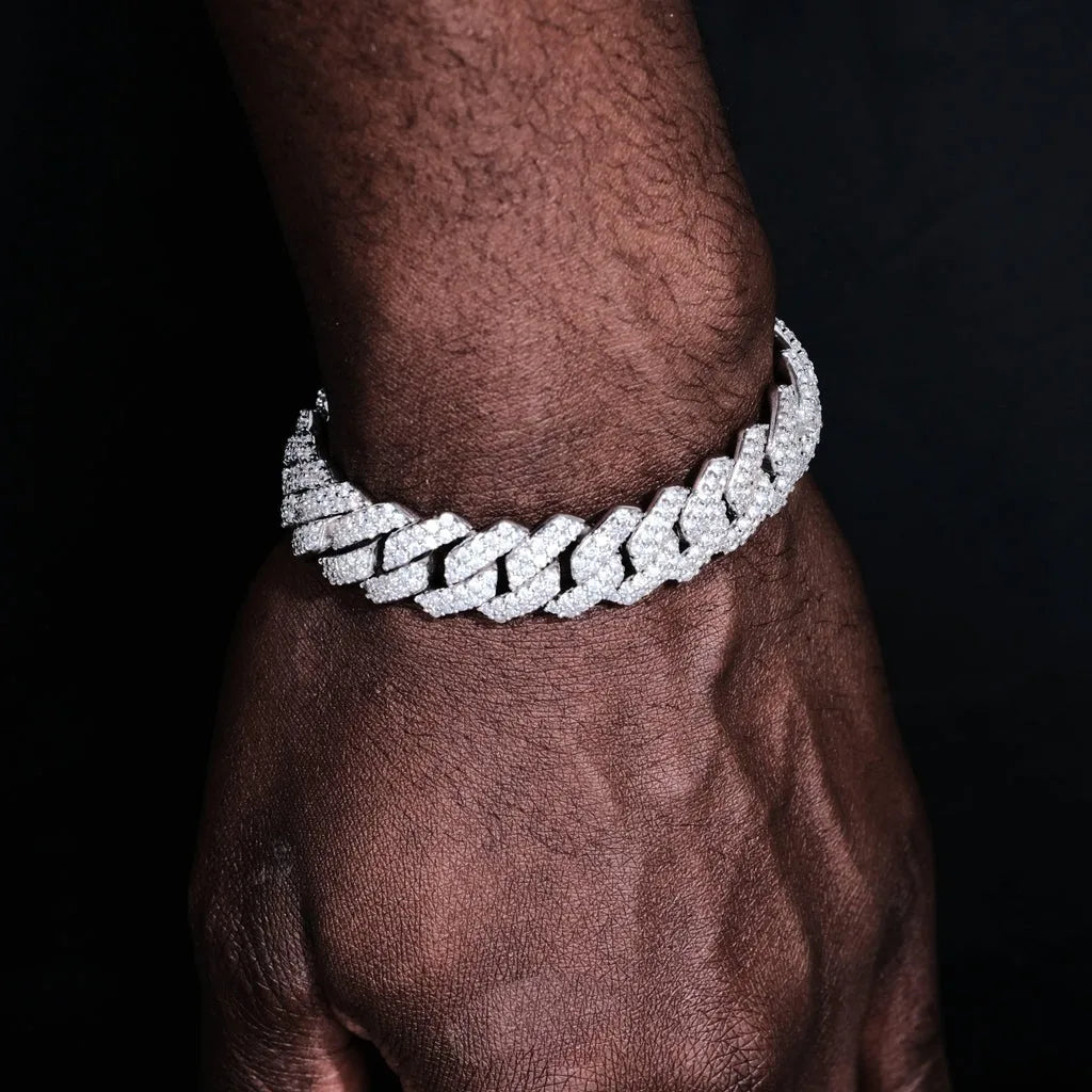 Iced Out Cuban Bracelet Stainless Steel 14MM Miami