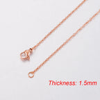 Fnixtar 10Pcs Chain Necklaces 40/45/50/55/60cm Stainless Steel Flat Cable Chain 1/1.5/2mm DIY Jewelry Accessories