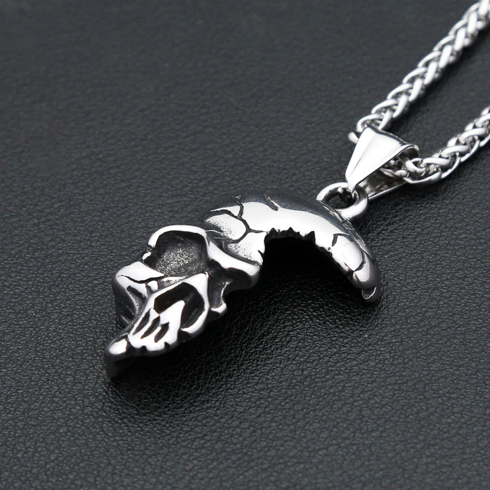 Skull Pendant Necklace — Stainless Steel