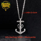 Iced Out Anchor Pendant — 925 Silver