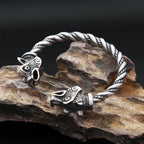 Wolf Viking Steel Bracelet Nordic Head Vintage