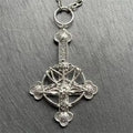 Baphomet Inverted Cross Necklace — Zinc Alloy