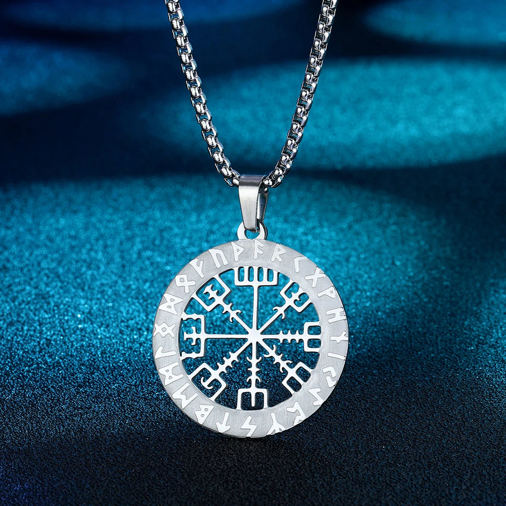 CHENGXUN Hindu Ganesha Coin Pendant Necklace for Men Womens Lord Ganesha Medallion Charm Neck Chain Spirit Totem Jewelry