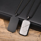 Dog Tag Pendant Necklace — Stainless Steel