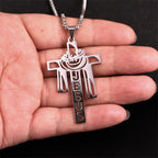 Stainless steel Thorn Jesus Cross Necklace for men's casual religious Cross pendant necklace jewelry