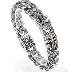 Cross Bracelet for Man Solid Stainless Steel Curb Link Chain Ancient Egyptian Style Wristband Jewelry Gifts Patterned