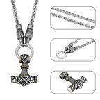 Mjölnir Thor's Hammer Pendant Necklace — Stainless Steel