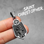 Cross Shield Pendant — Stainless Steel
