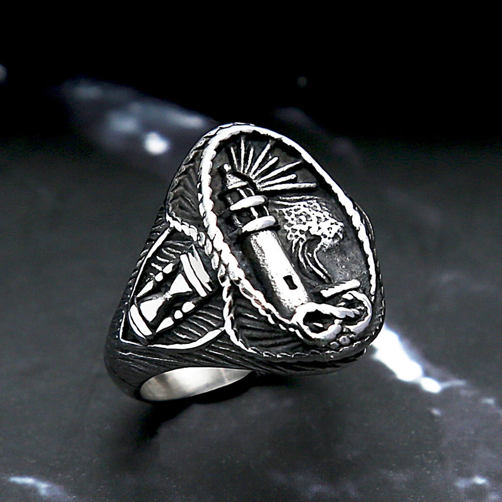 Viking Lighthouse Ring — Stainless Steel