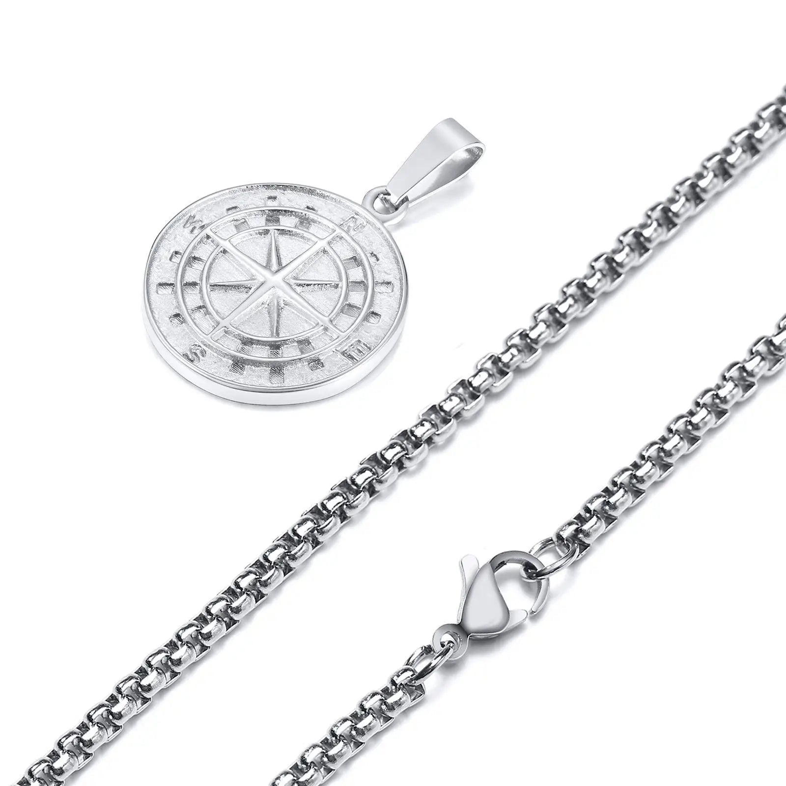 Compass Anchor Medal Pendant — Gold