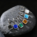 Natural Stone Huggie Hoop Earrings — SS