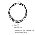 Multi-Layer Leather Pendant Necklace — Black