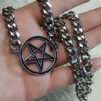 Pentagram Cuban Chain Necklace — Stainless