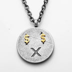 Get Rich Tag Pendant Necklace Stainless Steel