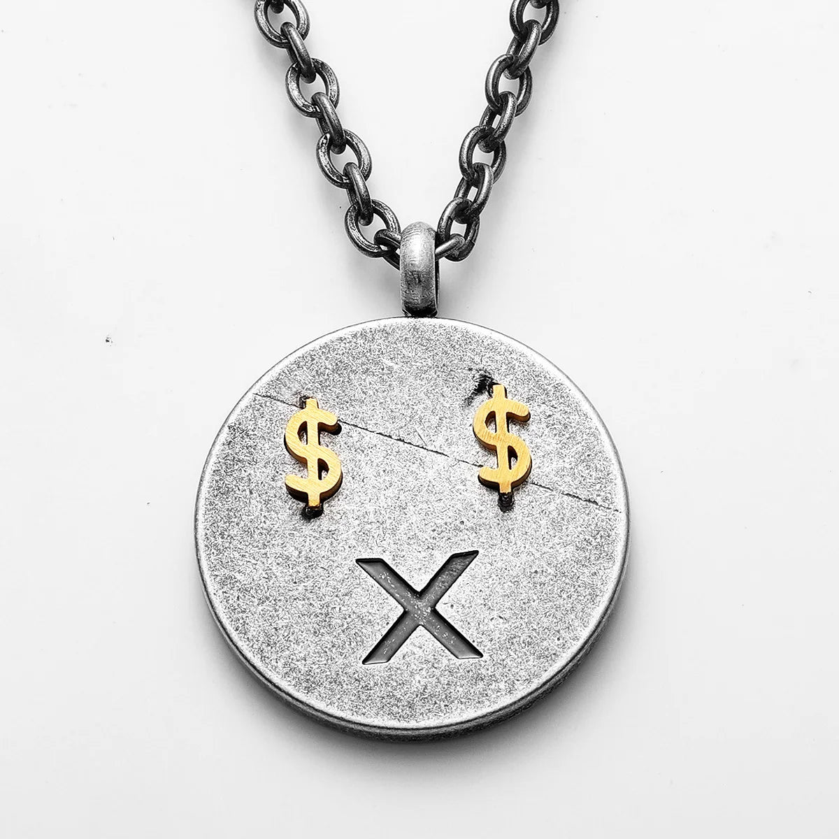 Get Rich Tag Pendant Necklace Stainless Steel