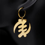 Africa Symbol Hoop Earrings — Stainless Steel