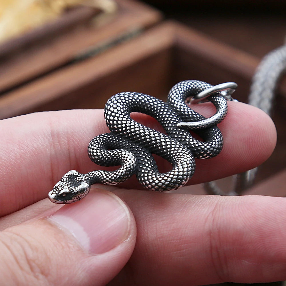 Snake Stainless Steel Pendant Necklace