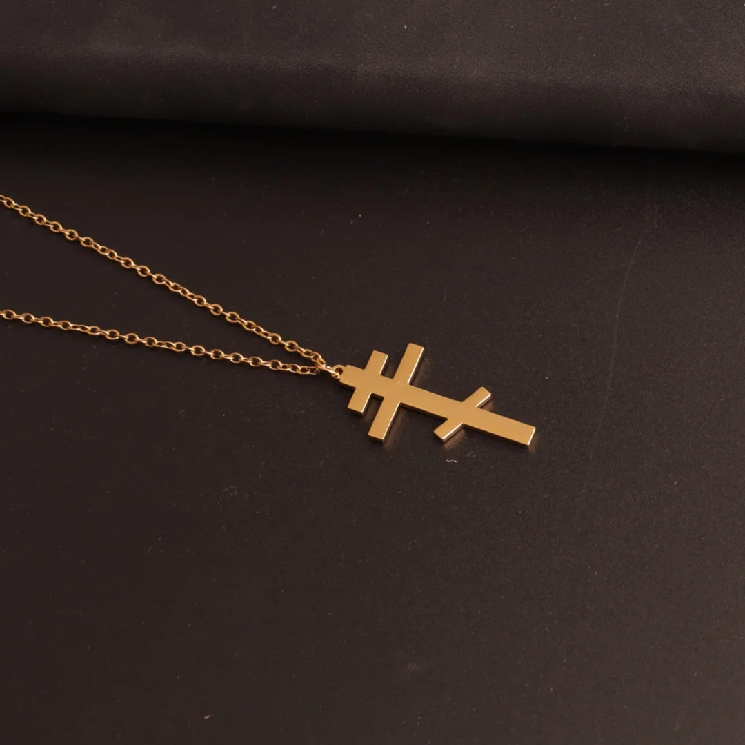 Orthodox Cross Choker Necklace — Stainless Steel