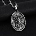 Crown Skeleton Pendant Necklace — Stainless Steel