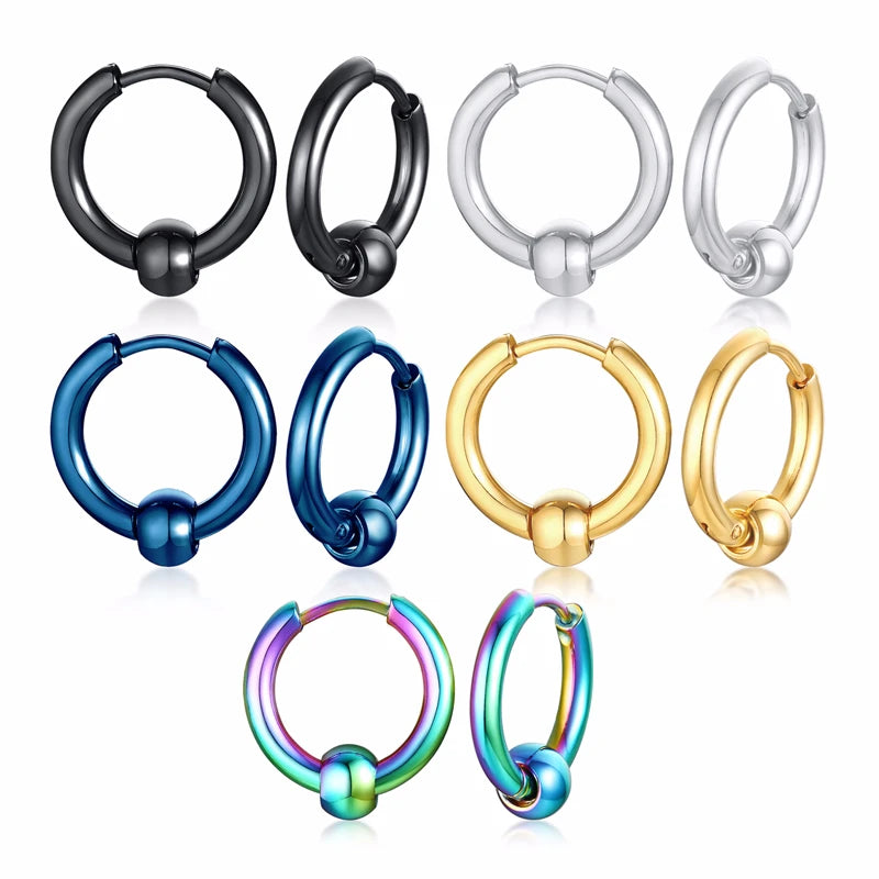 Huggie Hoop Earrings Assorted Colors — Stainless Steel