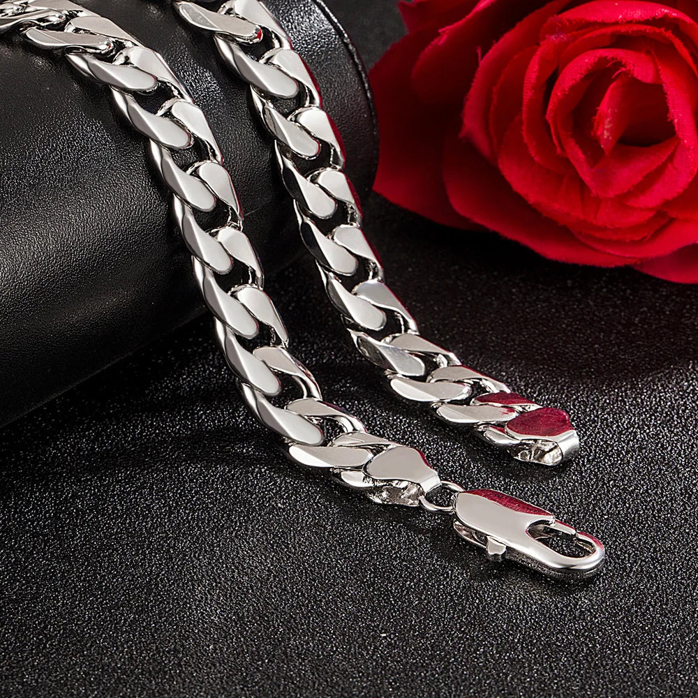 Chunky Miami Cuban Link Chain Necklace for Men 12mm — Silver-Tone