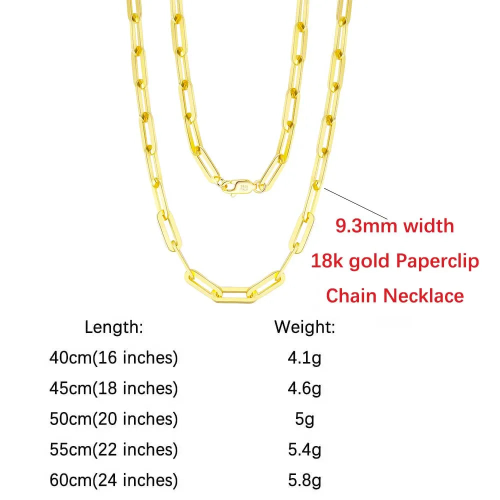 ORSA JEWELS Genuine 925 Sterling Silver Paperclip Chopin Rope Cuban Figaro Box Cable Chain Necklace Simple Basic Chain