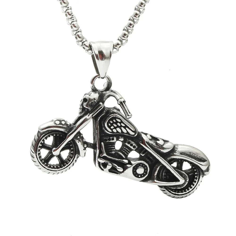 Gothic Skull Steel Pendant Punk Soul Chariot Biker
